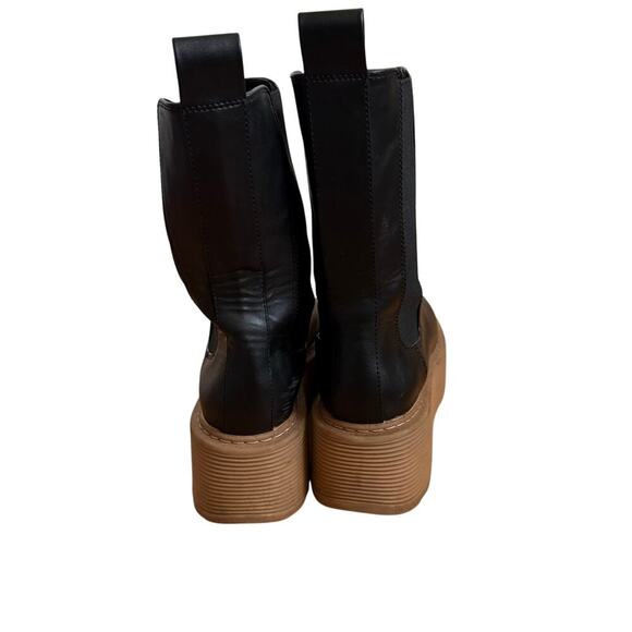 H&M Black Platform Chelsea Boots Size 38 US 7 Bloggers Classic - Picture 11 of 13